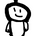 Simple black and white stick figure with a smiley face on a white background